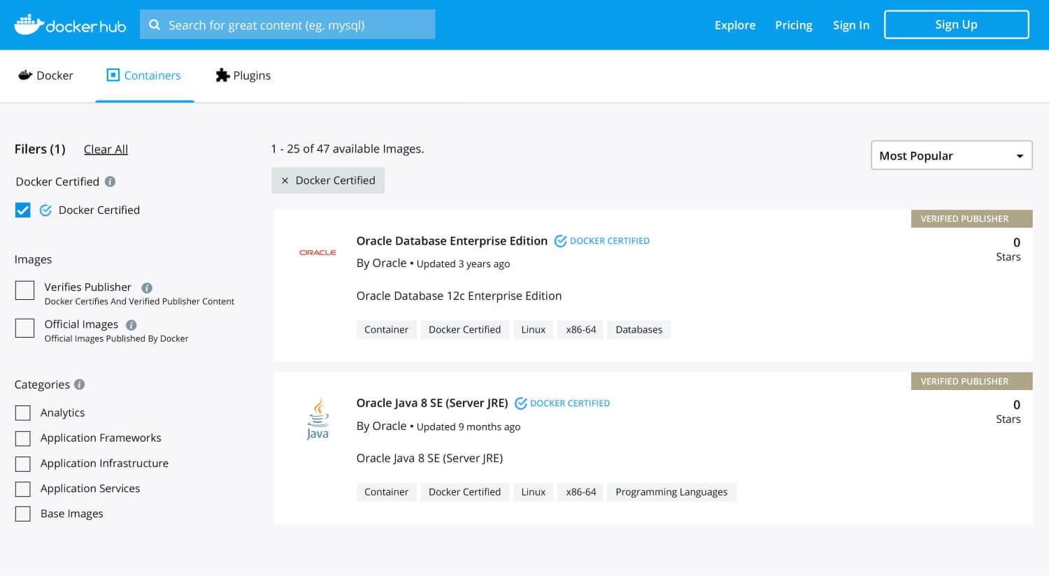 Figure 3 : capture d'écran Docker Registry