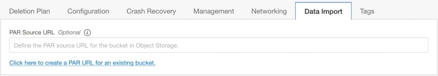 screenshot of data import