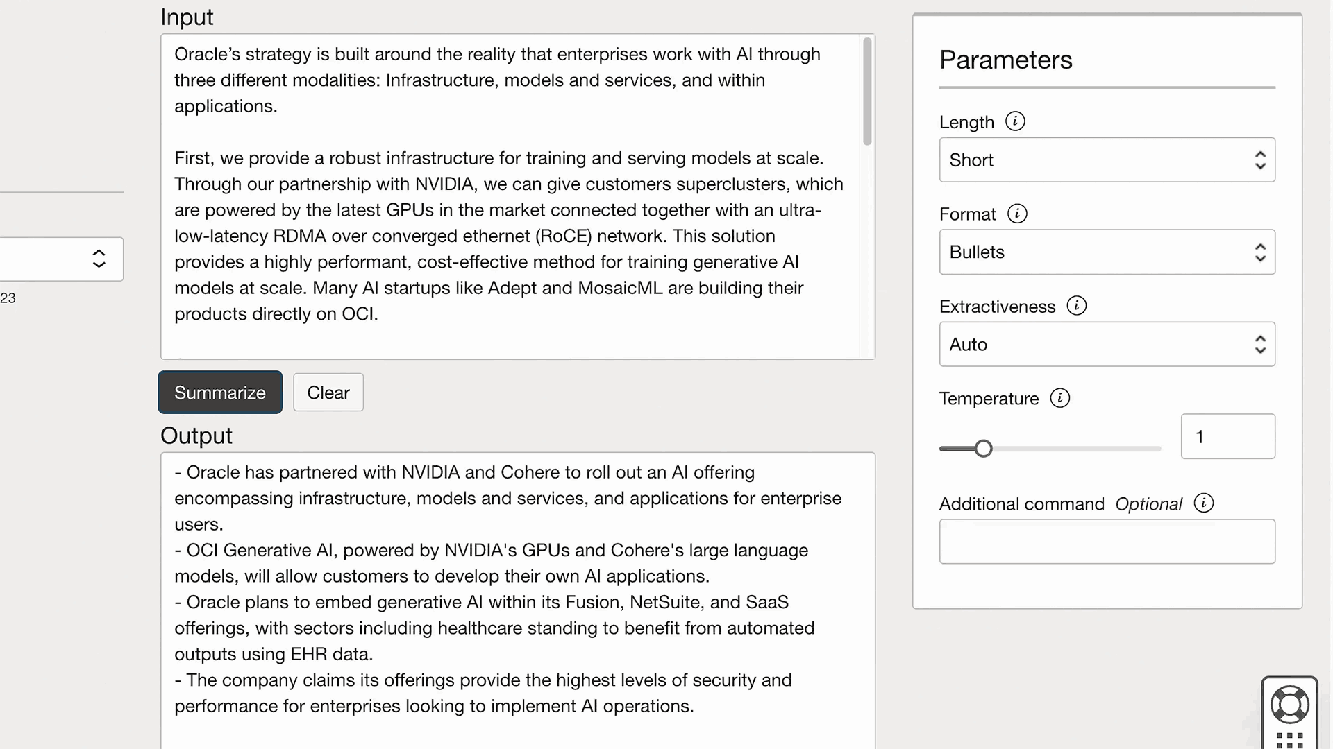Summarization view, details below