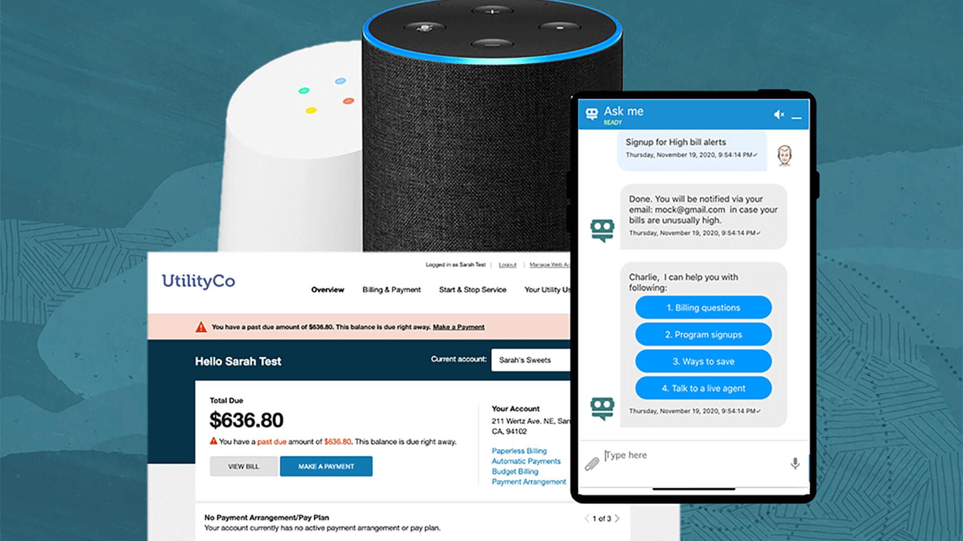 Example of service chat for utility customer