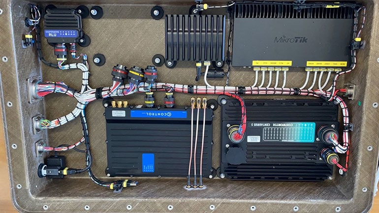 The control system for each F50 catamaran’s hydraulic systems.