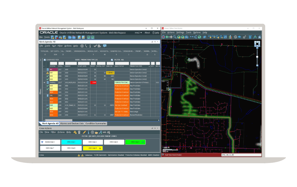 Outage and interruption management screenshot
